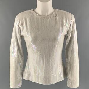 CAROL McCLELLAR Size M White Long Sleeve Blouse